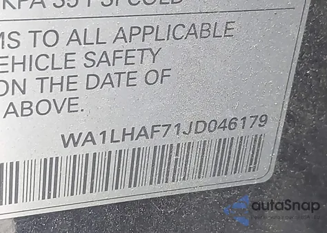 2018 Audi Q7 2.0T Premium from USA, damaged, VIN WA1LHAF71JD046179